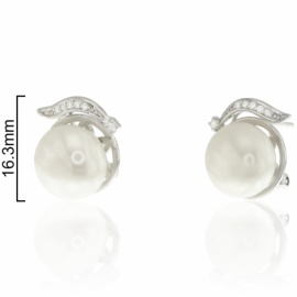 PENDIENTES PLATA 925 CIERRE OMEGA CIRCONITAS D16MM