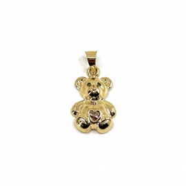COLGANTE ORO 18KT OSITO CIRCONITA CORAZON D20X14MM PESO G1,45