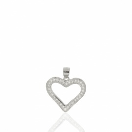 COLGANTE PLATA 925 CORAZON CON CIRCONITAS