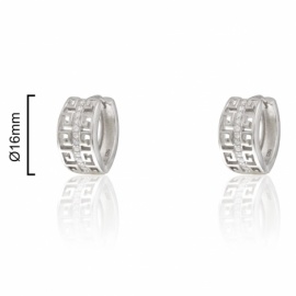 AROS PLATA 925 GRECA CON CIRCONITAS