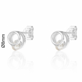 PENDIENTES PLATA 925 PRESIÓN CÍRCULOS CON CIRCONITA