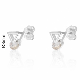 PENDIENTES PLATA 925 PRESIÓN TRIÁNGULOS CON CIRCONITA
