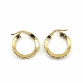 AROS ORO 18KT TUBO CUADRADO CUCHILLA D15X2,75MM PESO G2,10