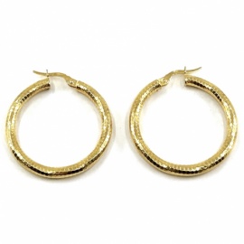 AROS ORO 18KT TUBO FACETADO D25X2,85MM PESO G2,95