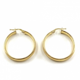 AROS ORO 18KT MEDIA CAÑA ANCHA D25X4,85MM PESO G3,30