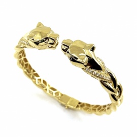 CAÑA ORO 18KT DOBLE CABEZA PANTERA D59X59X10MM PESO G17,05