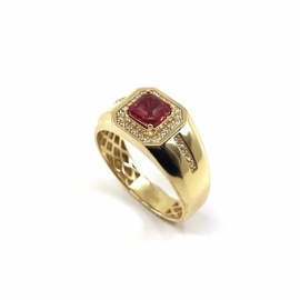 SOLITARIO ORO 18KT CIRCONITAS D10MM PESO G6,90