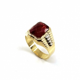 SELLO ORO 18KT RECTANGULAR BICOLOR D14X12MM PESO G6,5
