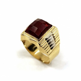 SELLO ORO 18KT RECTANGULAR BICOLOR D18X14MM PESO G11,45