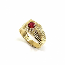 SELLO ORO 18KT PIEDRA GRECA D11,5MM PESO G6,90