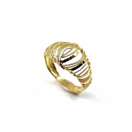 ANILLO ORO 18KT OVALO ENREJADO TALLADO D10MM PESO G2,05