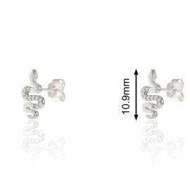 PENDIENTES DE SERPIENTE PLATA 925 RODIADA CON CIRCONITAS PRESIÓN 10'9mm