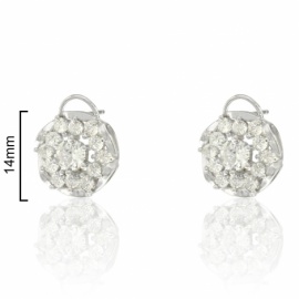 PENDIENTES PLATA 925 RODIADA OMEGA CIRCONITAS INTERIORES EN CÍRCULO 14mm