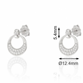 PENDIENTES LARGOS PLATA 925 RAODIADA ARO CON CIRCONITAS Ø12'4mm