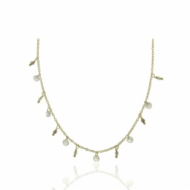 GARGANTILLA PLATA 925 DORADA MAYRA CIRCONITAS BLANCAS + BOLITAS DE COLORES