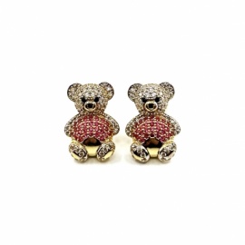 PENDIENTES ORO 18KT OSO CIRCONITAS D17X12MM PESO G4,80