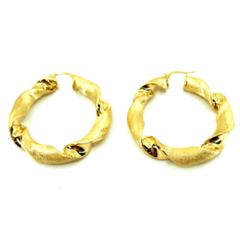 AROS ORO 18KT TRENZADO SATINADO D35X7,5MM PESO G10,1