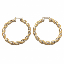 AROS ORO 18KT TRENZADO BICOLOR D40X3,20MM PESO G5,85