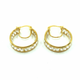 AROS ORO 18KT CARRIL CIRCONITAS D18X6MM PESO G4,50