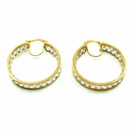 AROS ORO 18KT CARRIL CIRCONITAS D25X6MM PESO G8,10