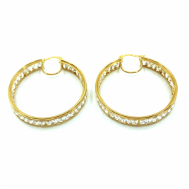 AROS ORO 18KT CARRIL CIRCONITAS D32X6MM PESO G8,00