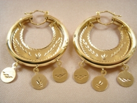 AROS ORO 18KT MEDIA CAÑA CON DISCOS D30X4,5MM PESO G9,90