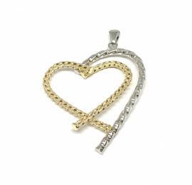 COLGANTE ORO 18 KT DOBLE CORAZON D36X46X2,5MM PESO G2,1