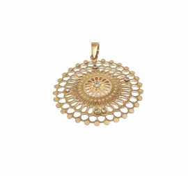 COLGANTE ORO 18KT CIRCULO REJA ZIRCO D26MM PESO G1,30