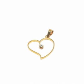 COLGANTE ORO 18 KT CORAZON CIRCONITA PESO G0,9 21X