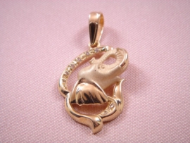 COLGANTE ORO 18KT ELEFANTE BRILLANTES PESO 5,2G D37MM