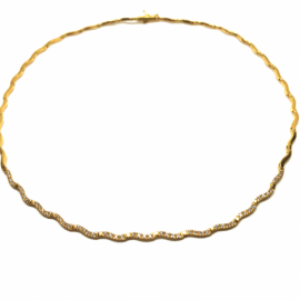 GARGANTILLA ORO 18KT TRAMO S CIRCONITAS 45CM D2MM PESO G17,30