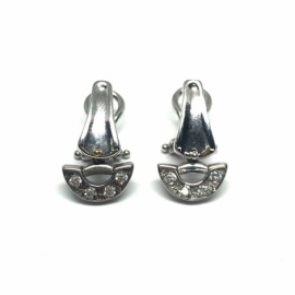 PENDIENTES ORO 18KT MEDIO ARCO CIRCONITAS D20X11MM PESO G7,05