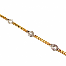 PULSERA ORO 18KT CIRCULOS CIRCONITAS 19CM D6MM PESO G6,75