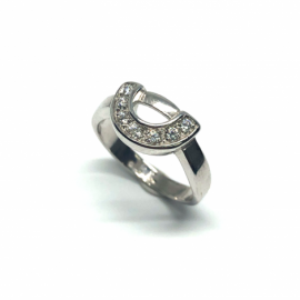 ANILLO ORO 18KT MEDI ARCO CIRCONITAS D13X8MM PESO G4,95