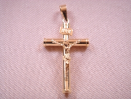 CRUZ ORO 18KT TUBO CON CRISTO PESO G0,9 D30X17MM