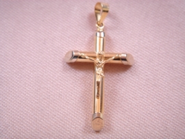 CRUZ ORO 18KT TUBO CON CRISTO D31X18MM PESO G1,69