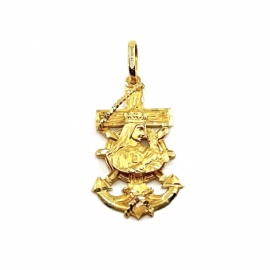 CRUZ ORO 18KT MARINERA CON CARMEN PESO G3,85 D27X16MM
