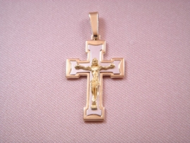 CRUZ ORO 18KT CRISTO RELIEVE BICOLOR D39X23MM PESO G4,95