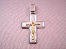 CRUZ ORO 18KT BICOLOR CON CRISTO D38X19MM PESO G5,40