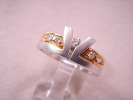 ANILLO ORO 18KT V CON BRILLANTES 0,14CTS (H-SI) PESO G5,70