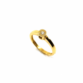 ANILLO ORO 18KT CHATON BRILLANTE (H-VS1) 0,15 CTS PESO G3,20