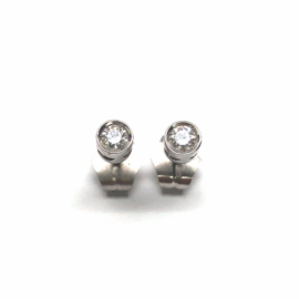 PENDIENTES ORO 18KT Y BRILLANTES (H-VS) 0,22CTS D4,15MM PESO 2,30G