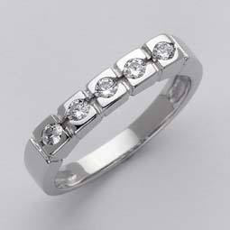 ANILLO ORO 18KT BRILLANTES H-VS 5P 0,13KT PESO 3,30G