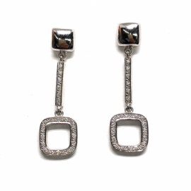 PENDIENTES ORO 18KT Y BRILLANTES (H-S2) D39X11MM PESO G5,80