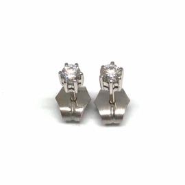 PENDIENTES ORO 18KT Y BRILLANTES (H-VS) 0,30CTS D4MM PESO G1,45