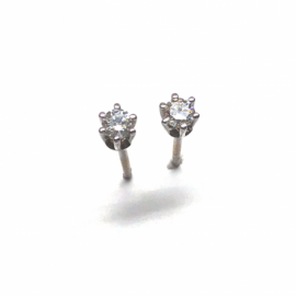 PENDIENTES ORO 18KT Y BRILLANTES (H-VS) 0,24CTS D3,75MM PESO G1,35