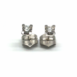 PENDIENTES ORO 18KT Y BRILLANTES (H-VS) 0,30CTS D4MM PESO G1,65