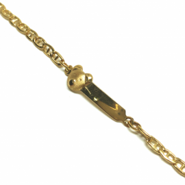 ESCLAVA ORO 18KT BEBE OSO CHAPA 14CM D6MM PESO G2,8