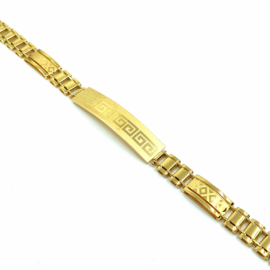 PULSERA ORO 18KT GRECA LASER 22CM D9,5X2MM PESO G20,00