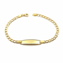 ESCLAVA ORO 18KT BICOLOR 18CM PESO G2,80 CHAPA 27X4MM